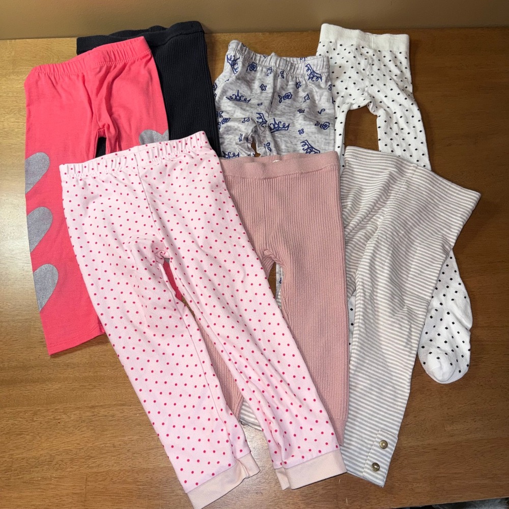 Toddler Girl Leggings Bundle 2T 3T SweetHoney Peppa Pig babyGap Ribbed Lot of 7